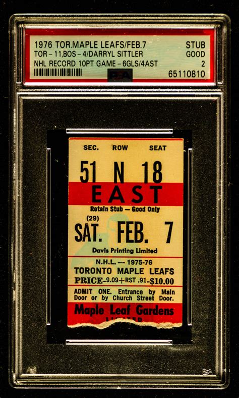 Lot Detail - Maple Leaf Gardens February 7th 1976 Ticket Stub - Toronto Maple Leafs vs Boston ...