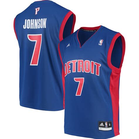 adidas Stanley Johnson Detroit Pistons Blue Road Replica Jersey