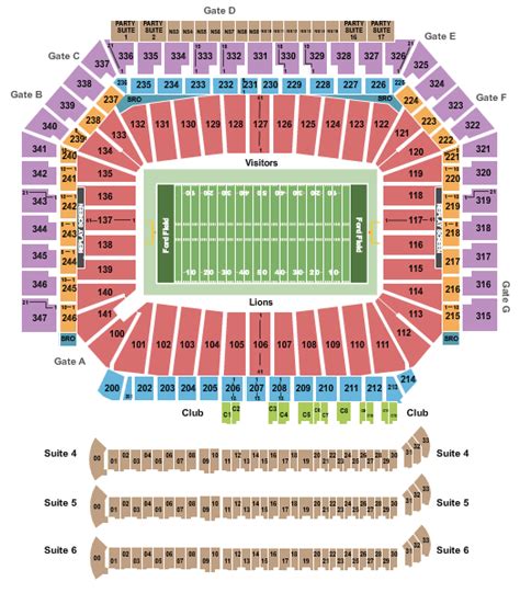 Ford Field Seating Chart + Section, Row & Seat Number Info