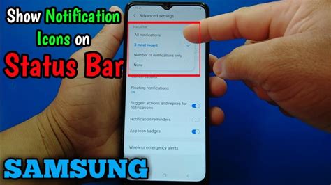 How to show notification icons on status bar in Samsung Galaxy A02 ...