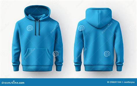 Bright Blue Hoodie Mockup Front and Back. Generative Ai Stock ...