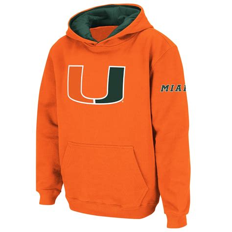 Miami Hurricanes Stadium Athletic Youth Big Logo Pullover Hoodie - Orange