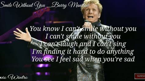 Barry Manilow I can't smile without you (Official video lyrics) - YouTube