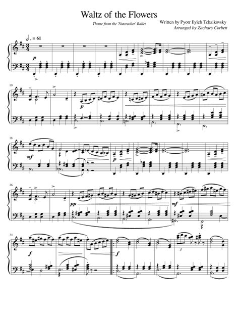 Waltz of the Flowers (arr. Zachary Corbett) Sheet Music | Pyotr Ilyich Tchaikovsky | Piano Solo