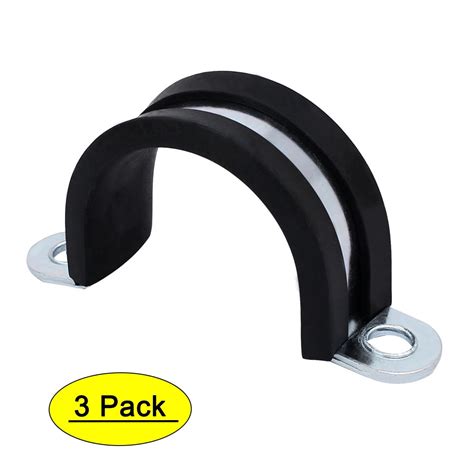 M32 EPDM Rubber Lined U Shaped Pipe Tube Strap Clamps Clips Fasteners 2pcs - Walmart.com