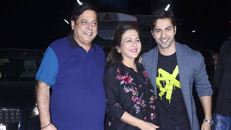 Varun Dhawan With Family - Father David Dhawan & Mother Karuna Dhawan ...