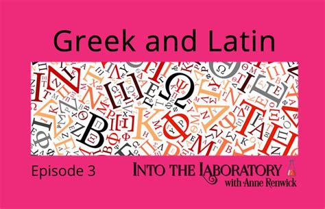 the words greek and latin on a pink background with an image of letters in different languages