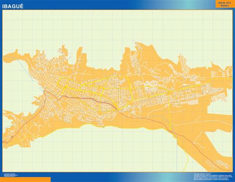 Ibague wall map in Colombia | Largest maps of the world. Our big collection