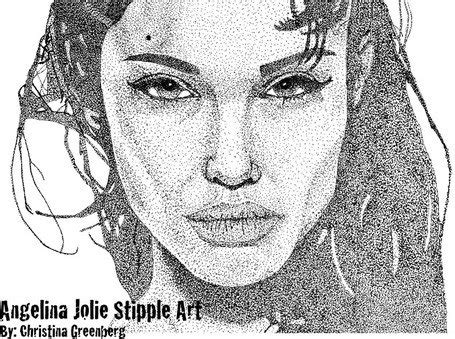 Angelina Jolie Stipple Art Free Vector Download | FreeImages