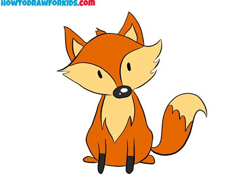 Easy Fox Drawing For Kids