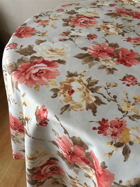 Round Tablecloth Oval Tablecloth Floral Cotton Fabric 70 | Etsy