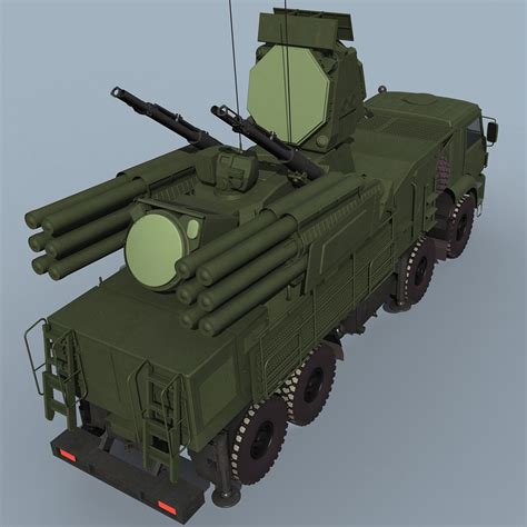 SA-22 Pantsir-S1 3D Model $180 - .xsi .lwo .max .obj .3ds .flt .fbx ...