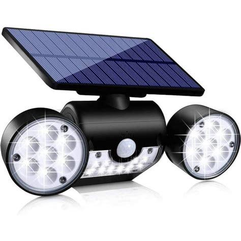 Solar Lights Outdoor Motion Sensor 30 LED Solar Flood Light Dual Head Spotlights IP65 Waterproof ...