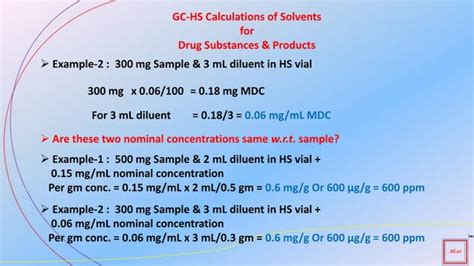 Residual Solvent Analysis; part 1 GC-Head Space Calculations of Residual Solvents in Drug ...