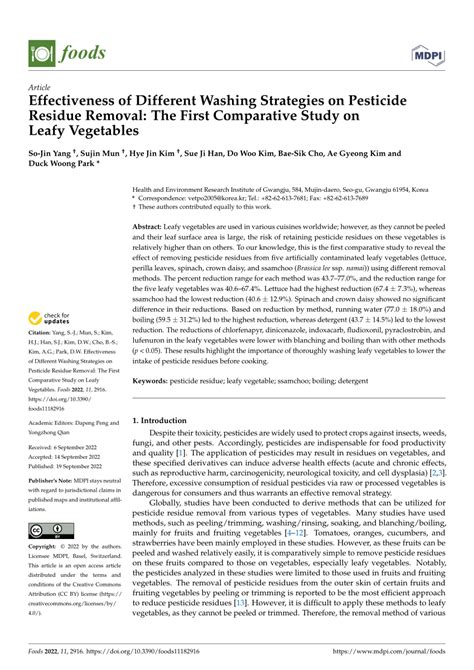 (PDF) Effectiveness of Different Washing Strategies on Pesticide ...