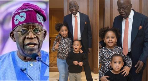 Nigerians Gush As Photos Of Bola Tinubu And Grand Children Surfaces