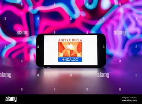 In this photo illustration, the Aditya Birla Hindalco logo is seen ...