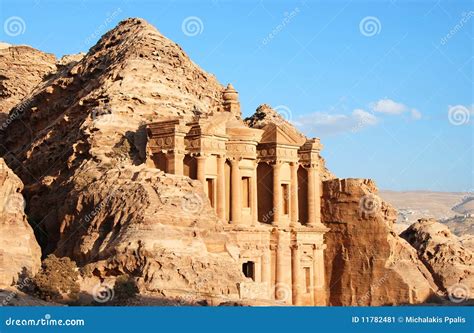 The monastery at Petra stock image. Image of ancient - 11782481