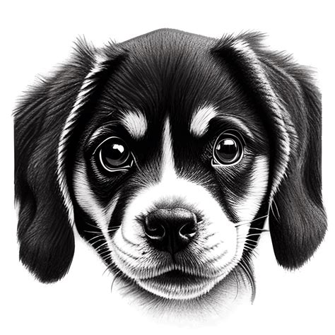 Highly Detailed Hyper Realistic Pencil Sketch of a Dog Puppy · Creative ...