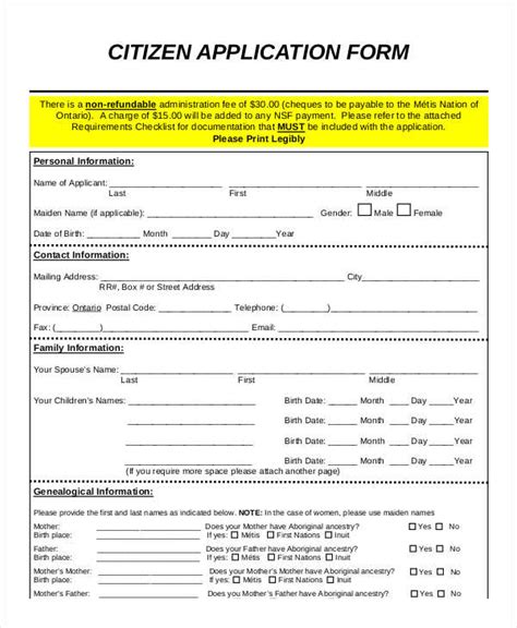 Free Printable Citizenship Application Forms - Printable Form 2024