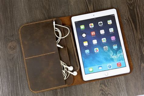 [ Handmade ] Vintage Distressed real genuine leather sleeve for iPad ...