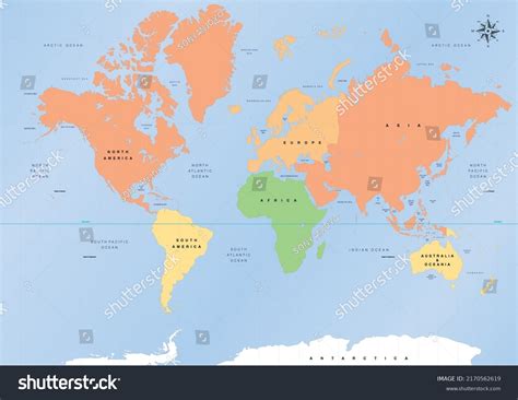 Map World Continents Vector Stock Vector (Royalty Free) 2170562619 ...