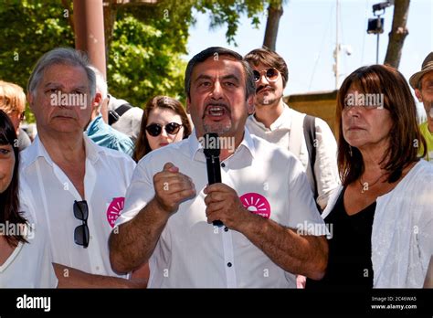 Jean-Marc Coppola delivers a speech during the campaign. Accompanied by Jean-Marc Coppola from ...