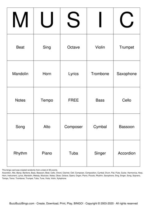 Music Bingo