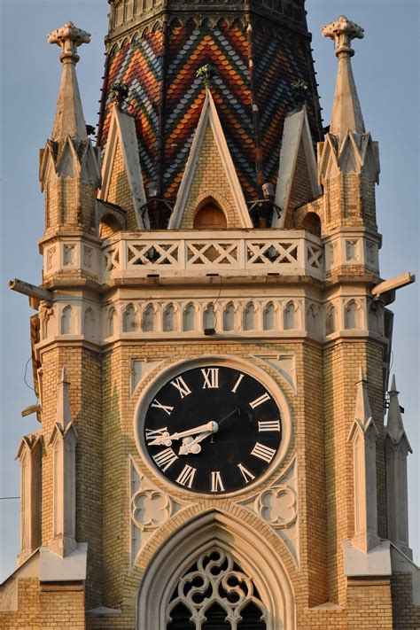 Free picture: analog clock, bricks, cathedral, catholic, church tower, landmark, building ...