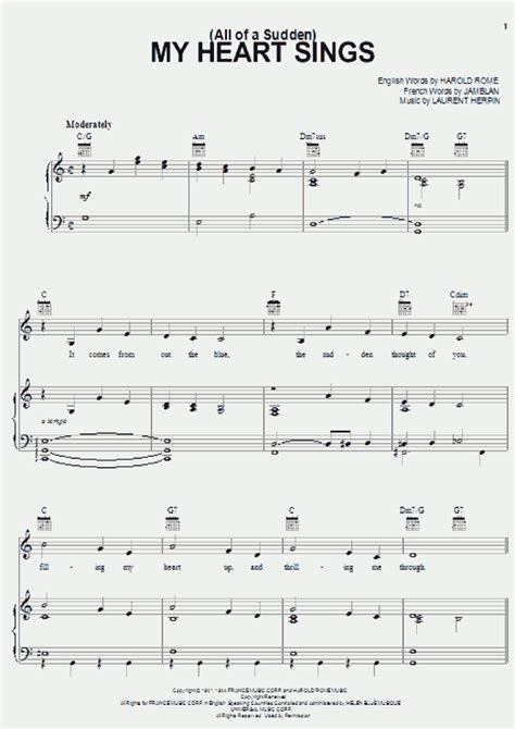 My Heart Sings Piano Sheet Music | OnlinePianist