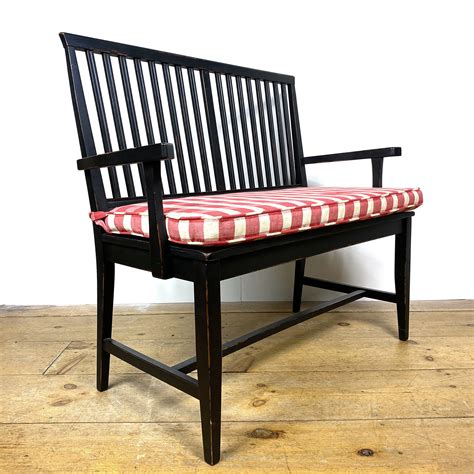 Arts & Crafts Black Painted Bench | Housatonic Trading Co.