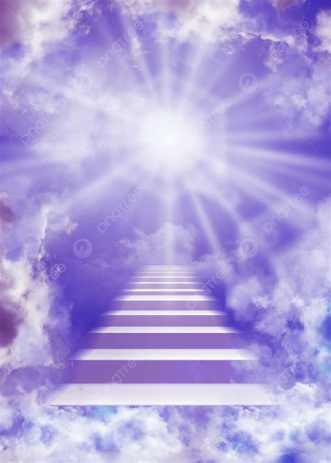 Clouds Purple Sky Heaven Ladder Background Wallpaper Image For Free Download - Pngtree