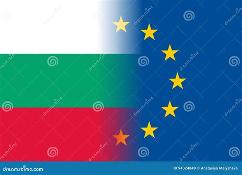 Bulgaria National Flag with a Circle of EU Stock Vector - Illustration ...