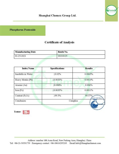 Buy Phosphorus Pentoxide; Price, Uses, and Formula - Shanghai Chemex