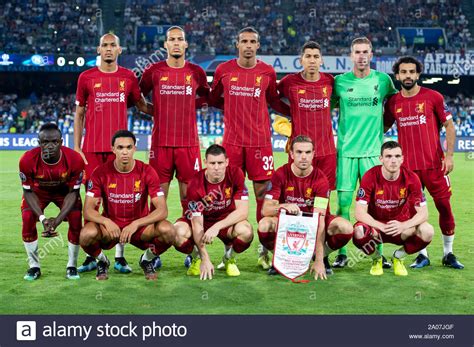 Liverpool squad during the UEFA Champions League match between Napoli and Liverpool at Stadio ...