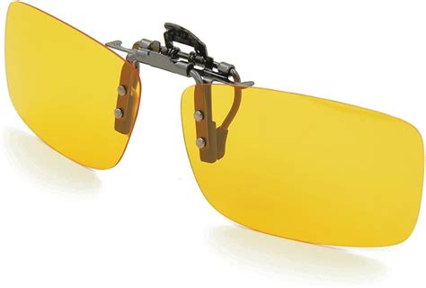 Besgoods Yellow Night Vision Polarized Clip-on Flip up Metal Clip Sunglasses Driving : Amazon.co ...