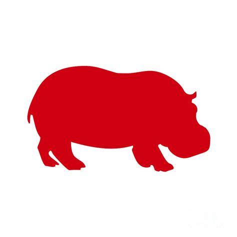 Hippo in Red and White Digital Art by Jackie Farnsworth - Fine Art America