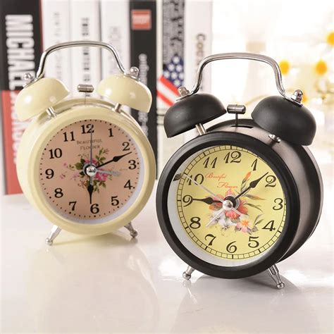 100pcs/lot V1211 JD6025 beautiful flower bell alarm simple fashion fancy lazy essential boutique ...