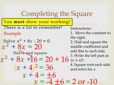 PPT - Completing the Square PowerPoint Presentation, free download - ID ...