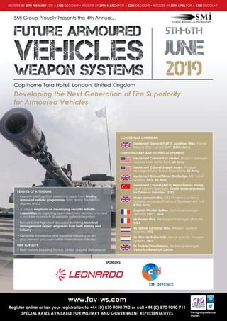 SMi Group's Future Armoured Vehicles Weapon Systems 2019 conference | PDF