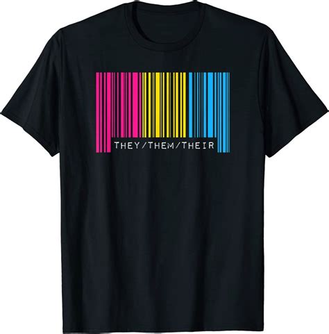 They Them Their Pronouns Pansexual Pride Flag Barcode Style