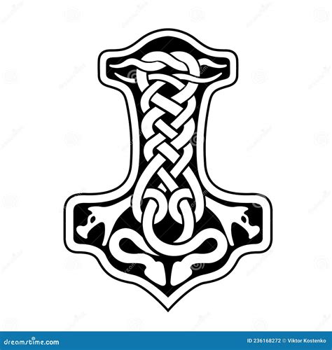 Thor S Hammer Mjolnir Celtic Knot, Scandinavian Viking Style Ornament ...