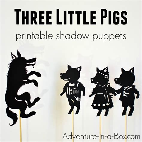 Three Little Pigs: Shadow Puppet Play with Free Printables