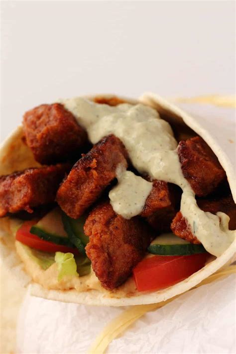 Vegan Shawarma with Seitan Strips and Tzatziki - Loving It Vegan