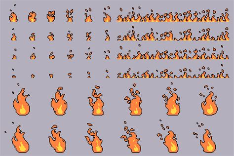 Fire Pixel Art Animations by Free Game Assets (GUI, Sprite, Tilesets)