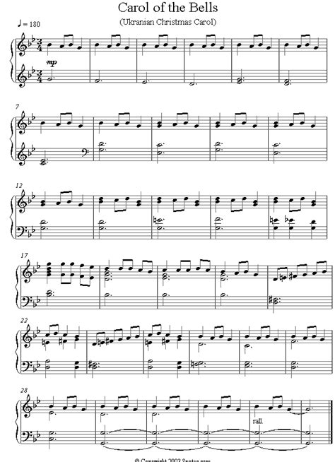 Carol of the Bells sheet music for Piano | Christmas piano music, Christmas sheet music ...