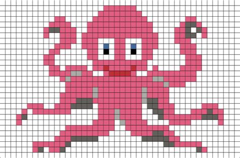 Octopus Pixel Art | Cross stitch pattern maker, Cross stitch alphabet patterns, Cross stitch animals