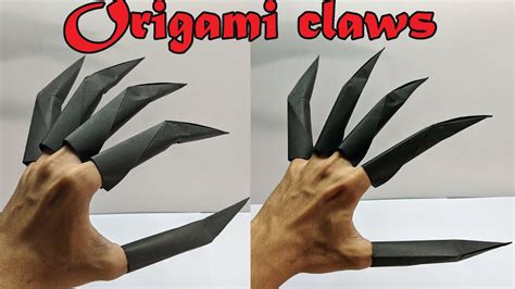 How to make paper claws - origami claws - Halloween claws - YouTube