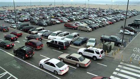 Lots Of Cars Parking In The City. Full Parking Lot In The Daytime ...