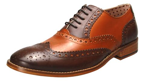 London Brogues Mens Leather Lace Up Wingtip Formal GATSBY Evening Brogue Shoes | eBay